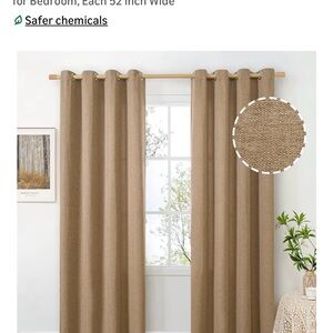 Neutral Tan Textured Grommet Drapery Panel - Brand: